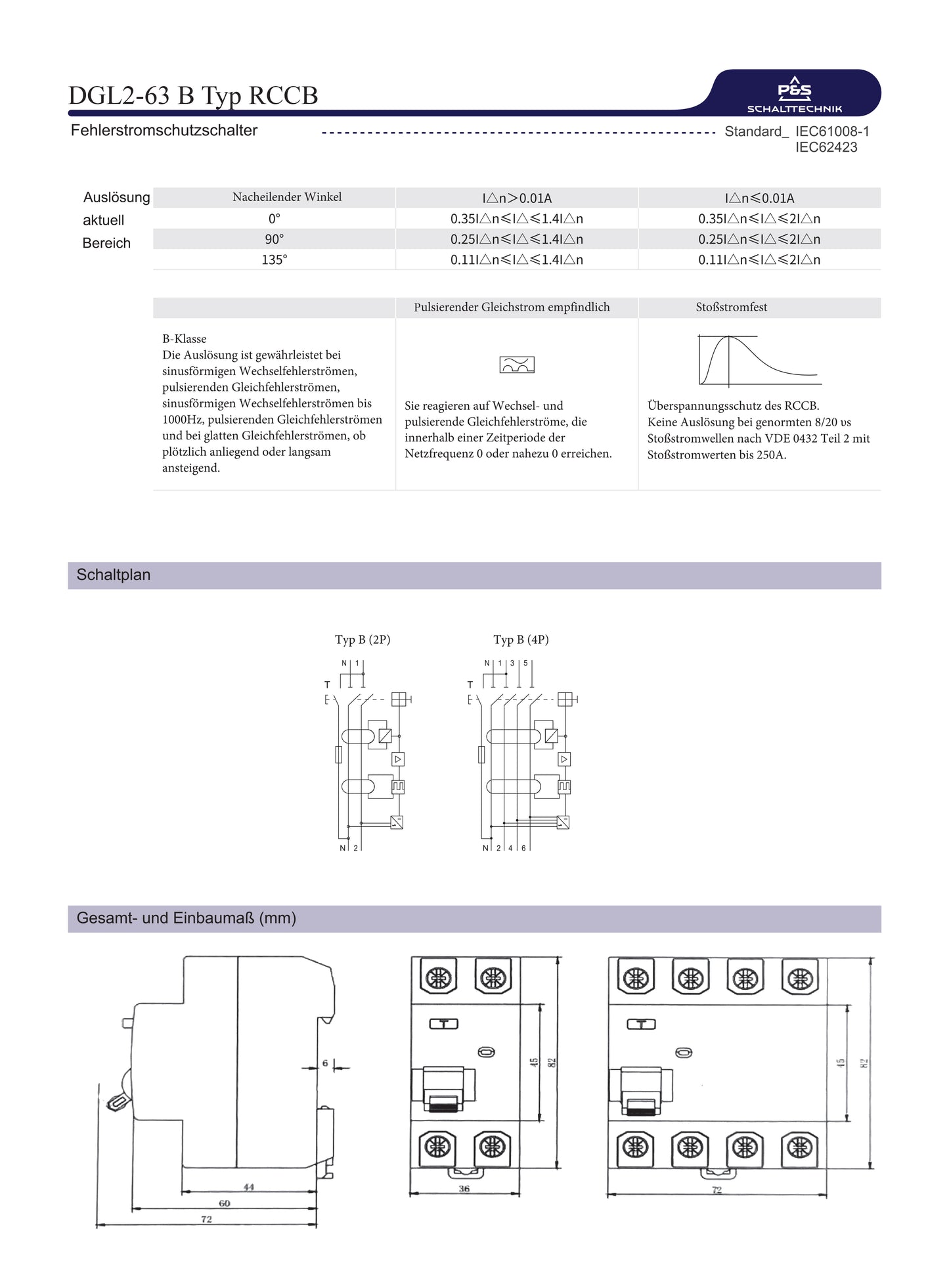 FI Typ B 63A 300mA 4-polig kaufen | DEKRA geprüft | PV & Wallbox
